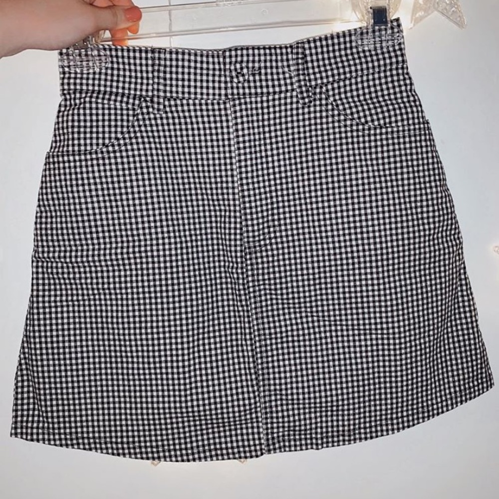 brandy melville gingham printed skirt